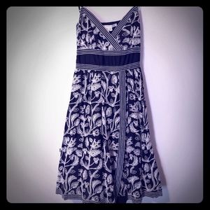 Max Studio fit and flare, embroidered dress